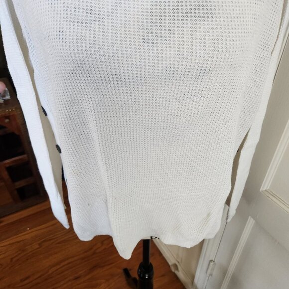 1. State Waffle White Weave Long Sleeved Pull Over Sz S - Picture 3 of 9